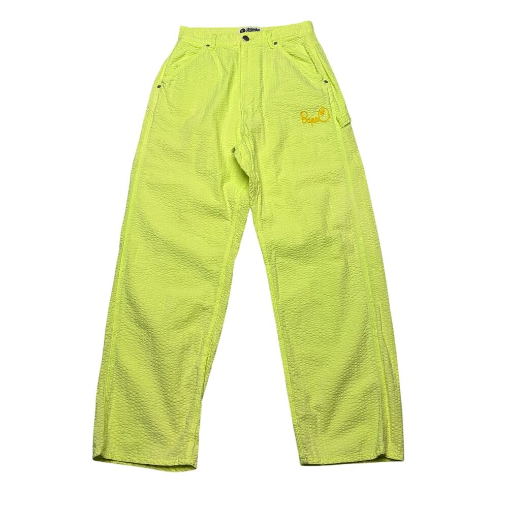 A Bathing Ape BAPE Sear Sucker Carpenter Pants Neon Women's Small